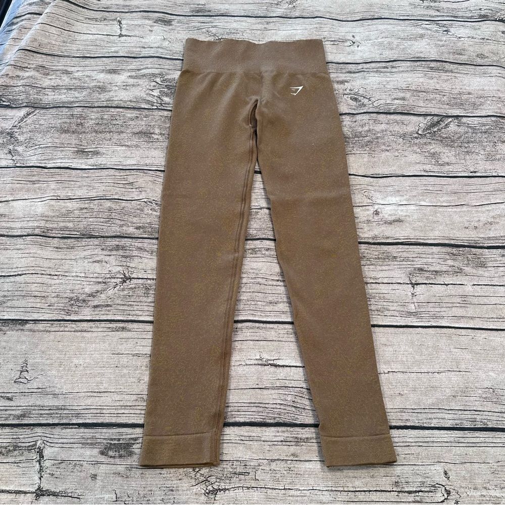 Gymshark Spacedyed Brown High-Rise Active Leggings Size XS